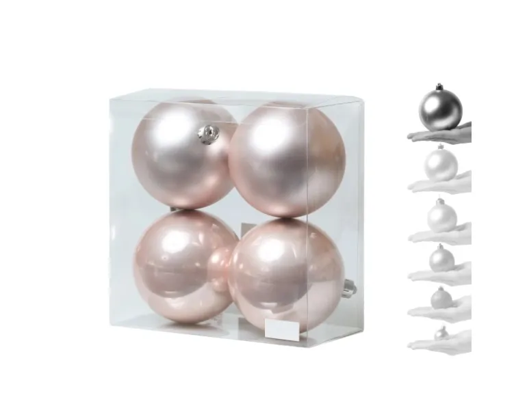 Marelida Christbaumkugeln Weihnachtskugeln Christbaumschmuck Kunststoff Rosa 10cm 4St