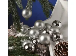 Marelida Christbaumkugeln Weihnachtskugeln Christbaumschmuck Kunststoff 4cm Silber 16St.