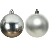 Marelida Christbaumkugeln Weihnachtskugel Baumschmuck Glas 8cm Glänzend Matt Silber 6St.