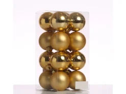 Marelida Christbaumkugeln Weihnachtskugeln Christbaumschmuck Kunststoff 4cm Gold 16St