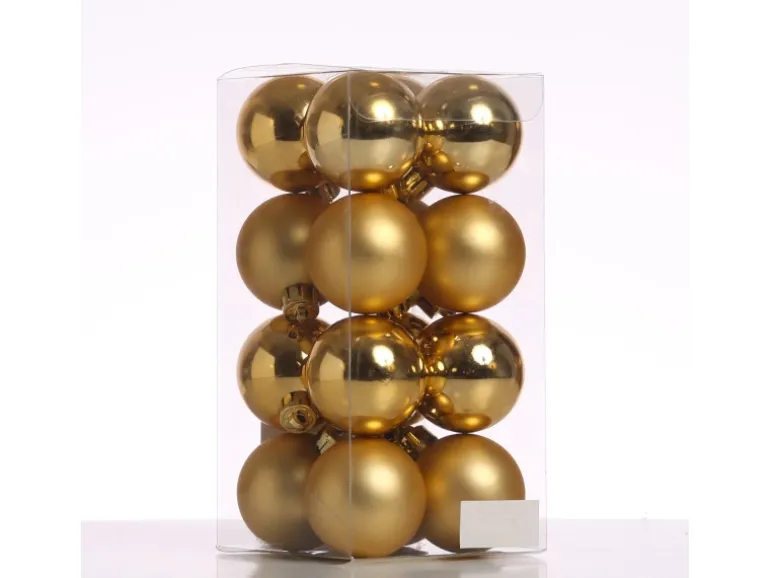 Marelida Christbaumkugeln Weihnachtskugeln Christbaumschmuck Kunststoff 4cm Gold 16St