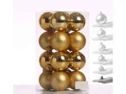 Marelida Christbaumkugeln Weihnachtskugeln Christbaumschmuck Kunststoff 4cm Gold 16St