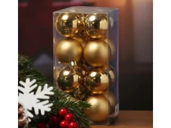 Marelida Christbaumkugeln Weihnachtskugeln Christbaumschmuck Kunststoff 4cm Gold 16St