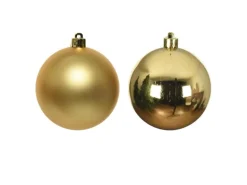 Marelida Christbaumkugeln Weihnachtskugeln Christbaumschmuck Kunststoff Gold 10cm 4St