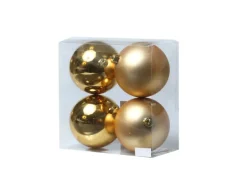 Marelida Christbaumkugeln Weihnachtskugeln Christbaumschmuck Kunststoff Gold 10cm 4St