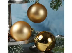 Marelida Christbaumkugeln Weihnachtskugeln Christbaumschmuck Kunststoff Gold 10cm 4St