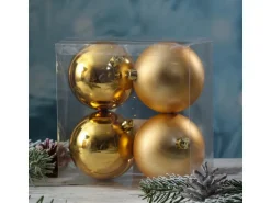 Marelida Christbaumkugeln Weihnachtskugeln Christbaumschmuck Kunststoff Gold 10cm 4St