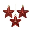Marelida Christbaumschmuck Sterne Weihnachtsbaumschmuck Bruchfest Rot 6St Kunststoff