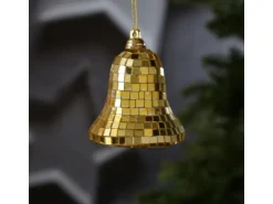 Marelida Christbaumschmuck Glocke Weihnachtsbaumschmuck Im Discokugel Look Gold