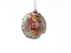 Marelida Christbaumschmuck Maus Mit Donut Süß Weihnachtsbäckerei Glas H  10cm