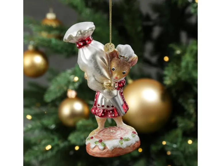 Marelida Christbaumschmuck Maus Mit Spritzbeutel Süß Weihnachtsbäckerei Glas H 14cm