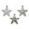 Marelida Christbaumschmuck Sterne Weihnachtsbaumschmuck Bruchfest Silber 6St Kunststoff