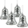 Marelida Christbaumschmuck Glocken Weihnachtsbaumschmuck Im Discokugel Look Silber 4St