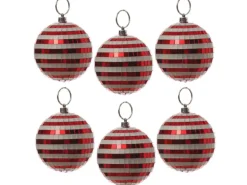 Marelida Christbaumschmuck Discokugel Spiegelkugel Weihnachtskugel Baumkugel 8cm 6er Set