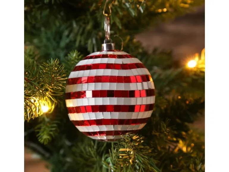 Marelida Christbaumschmuck Discokugel Spiegelkugel Weihnachtskugel Baumkugel 8cm 6er Set