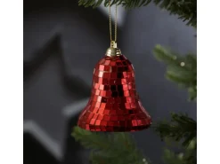 Marelida Christbaumschmuck Glocke Weihnachtsbaumschmuck Im Discokugel Look Rot