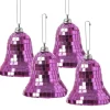 Marelida Christbaumschmuck Glocken Weihnachtsbaumschmuck Im Discokugel Look Pink 4St