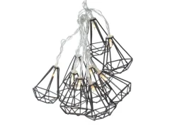 Marelida LED Lichterkette RUBIN Diamant Retro Timer Tischdeko Innen Industriell Schwarz