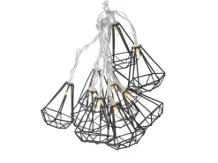 Marelida LED Lichterkette RUBIN Diamant Retro Timer Tischdeko Innen Industriell Schwarz