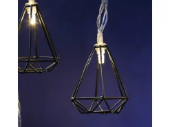 Marelida LED Lichterkette RUBIN Diamant Retro Timer Tischdeko Innen Industriell Schwarz