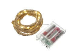 Marelida LED Lichterkette Seil Deko Jute Tau Kordel 40LED 2m Timer Maritim Für Innen