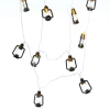 Marelida LED Lichterkette Mini Laternen Dekogirlande 10 Schwarze Sturmlaternen L  1,8m