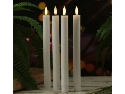 Marelida LED Stabkerzen LISA Tafelkerzen Dinnerkerzen Wiederaufladbar Weiß 4er Set