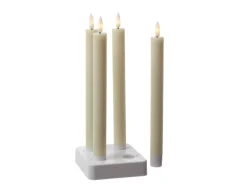 Marelida LED Stabkerzen LISA Tafelkerzen Dinnerkerzen Wiederaufladbar Creme 4er Set