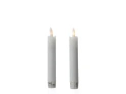 Marelida LED Stabkerzen Tafelkerzen Spitzkerzen Echtwachs Rustik Optik H  15cm Weiß 2St