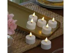 Marelida LED Teelichter 4 Stück Mit Ladestation USB Wiederaufladbar D  4cm Flackernd Weiß