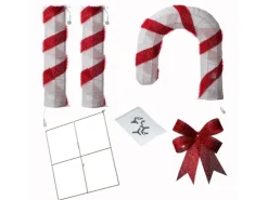 Marelida LED Zuckerstange Mit Schleife XXL Gartendeko Weihnachtsdeko 1,5m Timer Für Außen