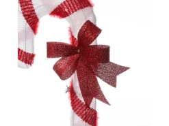 Marelida LED Zuckerstange Mit Schleife XXL Gartendeko Weihnachtsdeko 1,5m Timer Für Außen