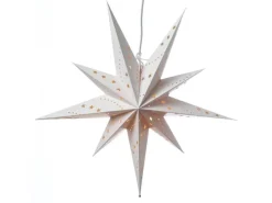 Marelida Papierstern Emma Weihnachtsstern Faltstern Leuchtstern D  58cm Inkl Kabel Weiß