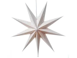 Marelida Papierstern Sara Weihnachtsstern Faltstern Leuchtstern D  69cm Inkl Kabel Weiß