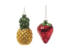 Marelida Weihnachtsbaumschmuck Ananas Erdbeere Glas Christbaumschmuck Obst Frucht