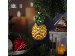 Marelida Weihnachtsbaumschmuck Ananas Erdbeere Glas Christbaumschmuck Obst Frucht
