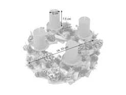 MCW Adventskranz H50 Holz Inkl. 4x Kerzen Rot