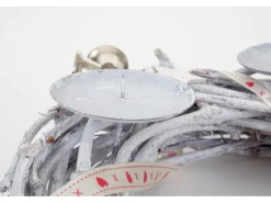 MCW Adventskranz Holz Ø 30cm mit Kerzen Rot