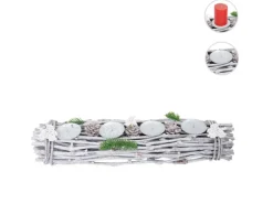 MCW Adventskranz Länglich Holz 60x16x9cm ohne Kerzen