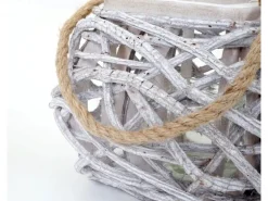 MCW Windlicht 40cm Holz Glaseinsatz