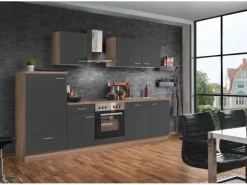 Menke Küchenzeile Artisan Classic 280 cm Graphit Artisan-Eiche Nachbildung