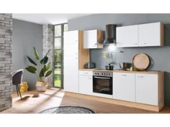 Menke Küchenzeile Artisan Classic 280 cm Weiß-Artisan Eiche Nachbildung
