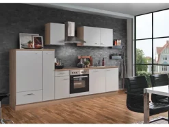 Menke Küchenzeile Artisan Classic 300 cm Weiß Artisan-Eiche Nachbildung