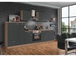 Menke Küchenzeile Artisan Classic 310 cm Graphit Artisan-Eiche Nachbildung