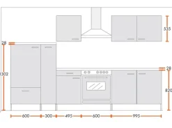 Menke Küchenzeile Classic 300 cm Lava Melamin-Sonoma Eiche Nachbildung
