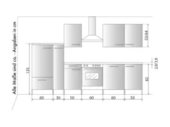 Menke Küchenzeile White Classic 310 cm Graphit-Weiß