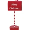 Metall-Briefkasten Rot-Weiß Merry Christmas 15 cm x 12 cm x 33,5 cm