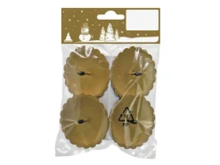 Metall-Kerzenhalter Rund Gold 6 cm 4 Stück