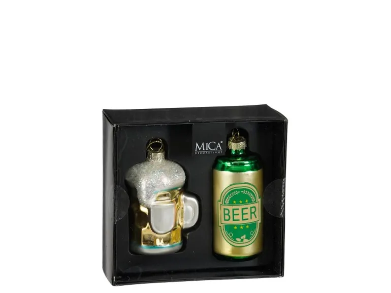 Mica Decorations Ornament Bier Gold 2 Stück