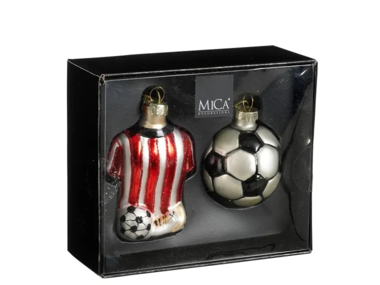 Mica Decorations Ornament Kugel T-Shirt Rot 2 Stück